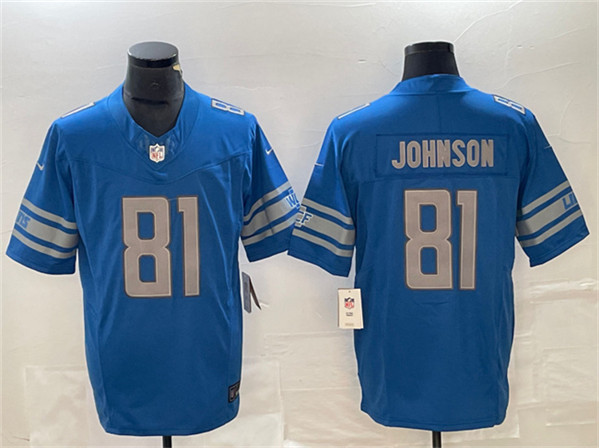 Men's Detroit Lions #81 Calvin Johnson Blue 2023 F.U.S.E. Vapor Untouchable Limited Stitched Jersey